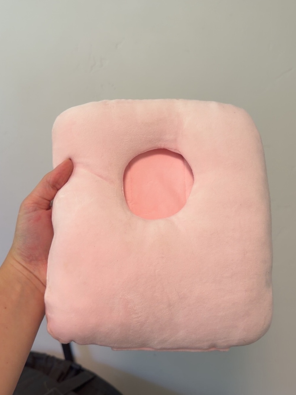 Plush Pink G-tube Cushion for infants - Soft Support Pillow